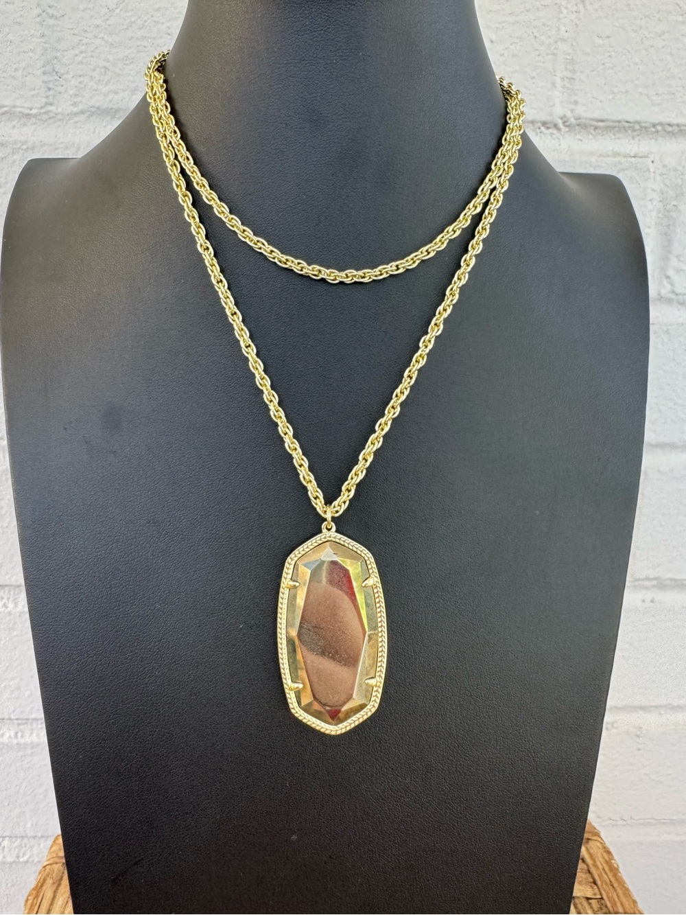 Kendra Scott Rae Gold & Pyrite Long Necklace